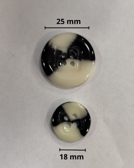BOUTON JASPE MANTEAU  9 PCS 25 MM ET 10 PCS EN 18 MM