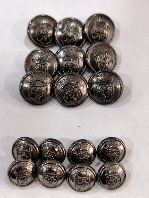 BOUTON METAL ARMOIRIE A QUEUE CANON DE FUSIL 8 PCS en 15MM et 9 PCS en 18MM
