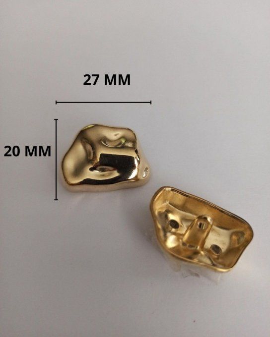 Bouton métal cabosse  doré   27 MM