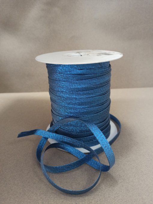 Biais lurex bleu au mètre 