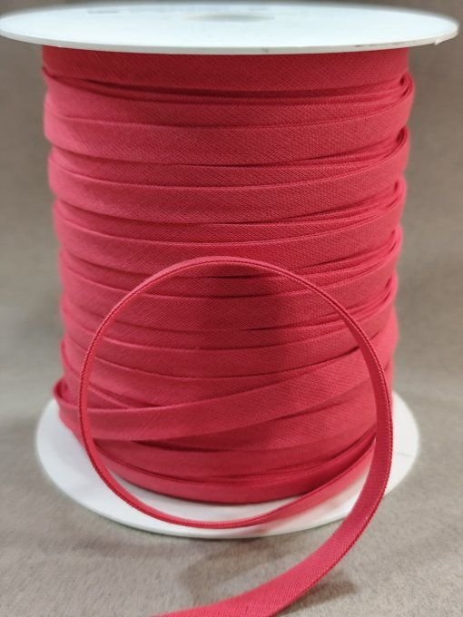 Rouleau de biais coton corail de 100 m, 10 mm plié