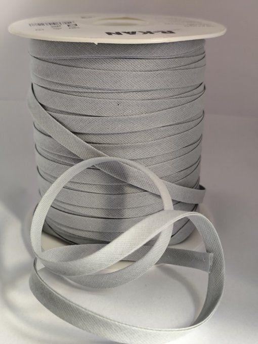 Biais coton gris moyen 10 mm vendu au mètre – Axe Mode