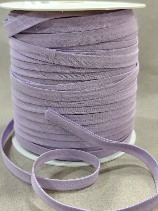 Rouleau de biais coton lavande de 100 m, 10 mm plié