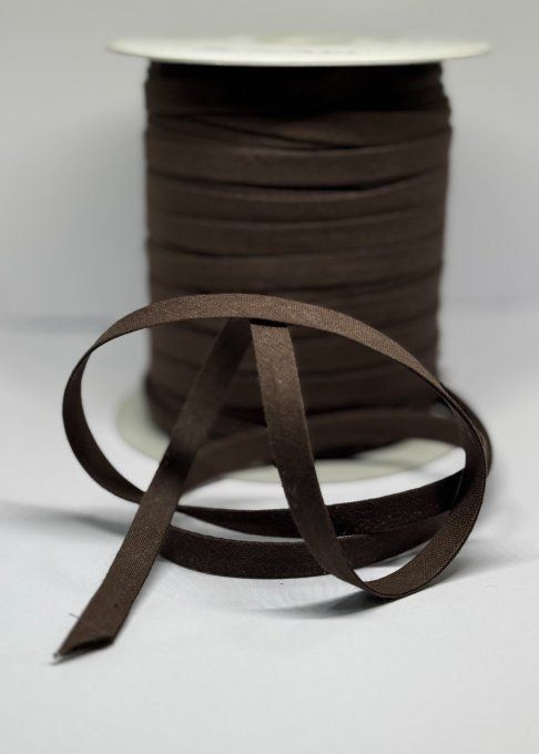 Biais coton marron 10 mm au mètre