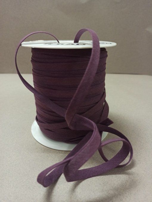 Biais coton prune au mètre