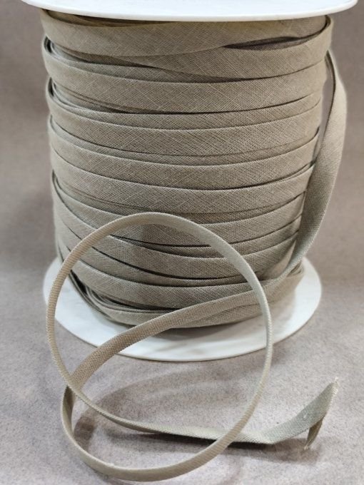 Rouleau de biais coton sauge de 100 m, 10 mm plié