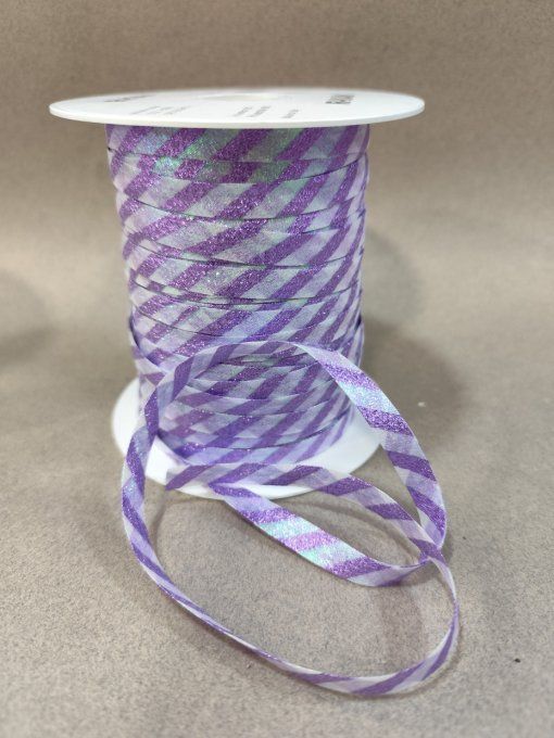 Biais  lurex lavande au mètre