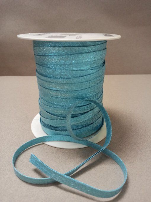 Biais lurex bleu aqua 10 mm vendu au mètre – Axe Mode Paris
