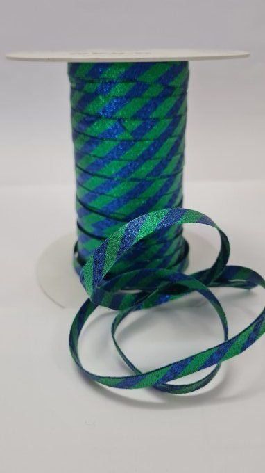 Biais lurex bleu vert forêt 10 mm vendu au mètre – Axe Mode Paris