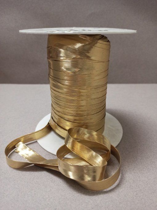 Biais lurex doré brillant 10 mm vendu au mètre – Axe Mode Paris
