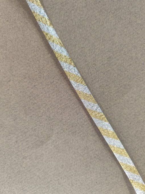 Biais lurex doré et argenté 10 mm vendu au mètre – Axe Mode Paris