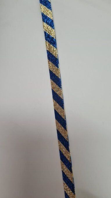Biais lurex doré et bleu 10 mm vendu au mètre – Axe Mode Paris