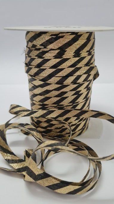Biais lurex noir et doré 10 mm vendu au mètre – Axe Mode Paris