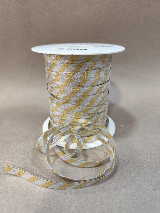Biais  lurex doré argenté au mètre