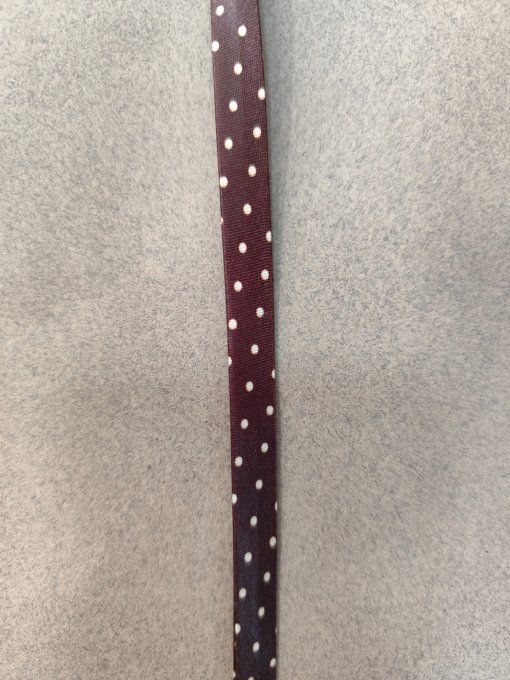 Biais satin marron à pois beige