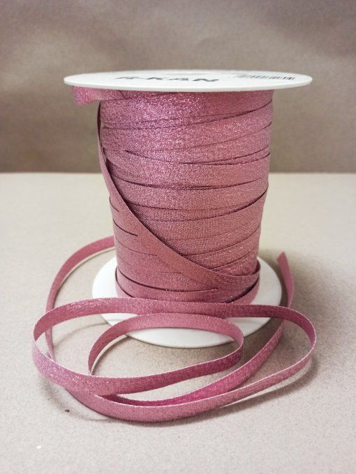 Biais lurex rose au mètre