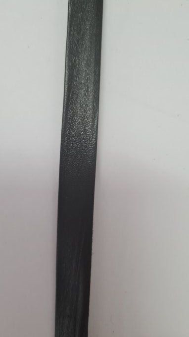 Biais simili cuir noir pré-plié 10 mm, vendu au mètre