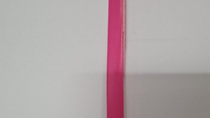 Biais imitation cuir rose au mètre
