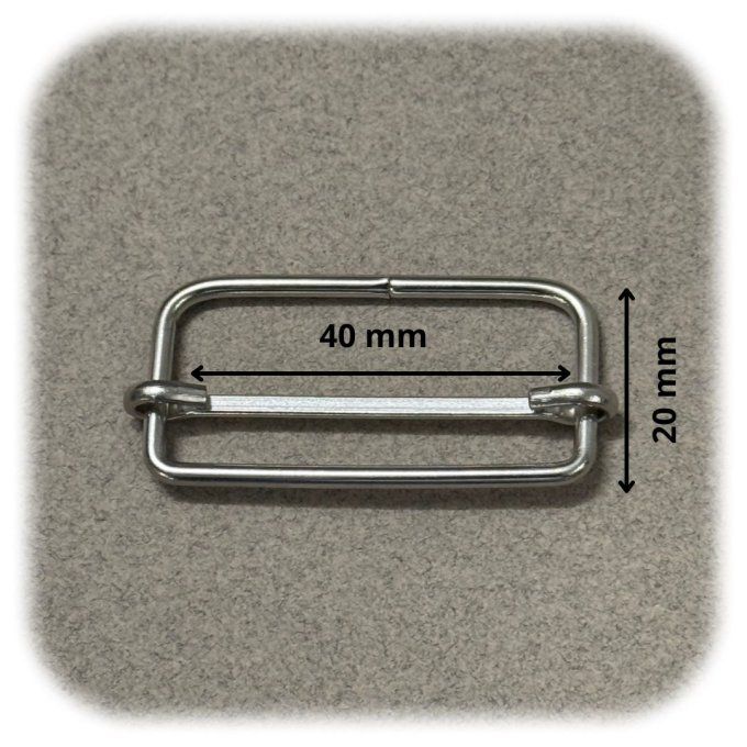 Boucle à coulisse argentée 40 mm pour sangle de sac