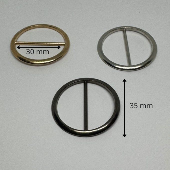 Boucle ceinture métal ronde 30 mm à la pièce