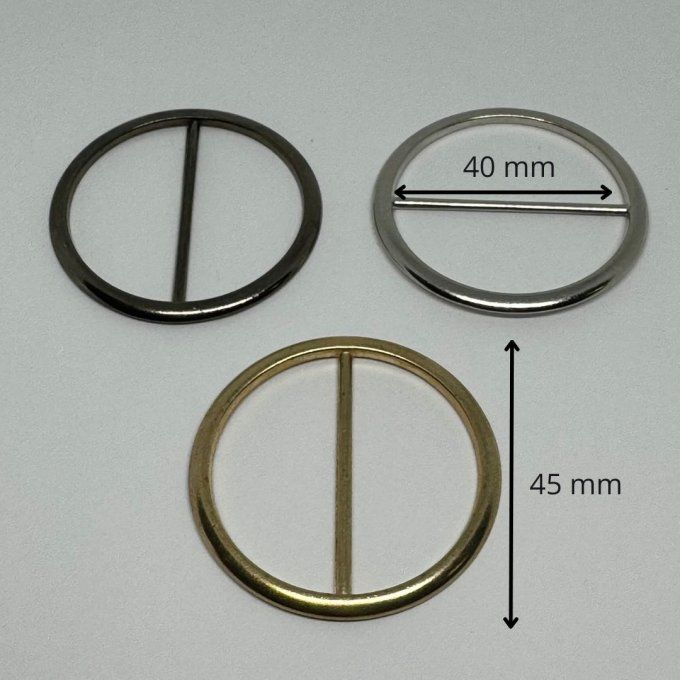 Boucle ceinture métal ronde 40 mm à la pièce