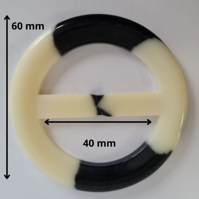 Boucle ceinture imitation corne 40mm à la pièce