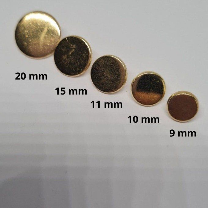 Bouton métal à queue doré à la pièce