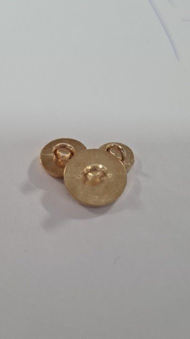 Bouton métal émaillé à queue doré/blanc à la pièce