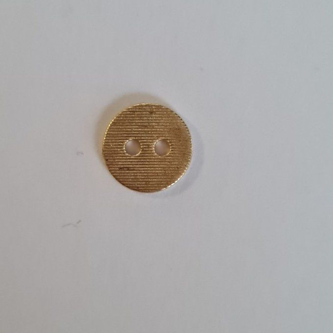 Bouton métal strié doré 11 mm à la pièce