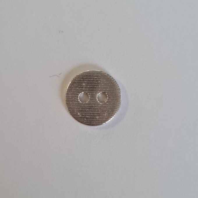 Bouton métal strié argenté 11 mm à la pièce
