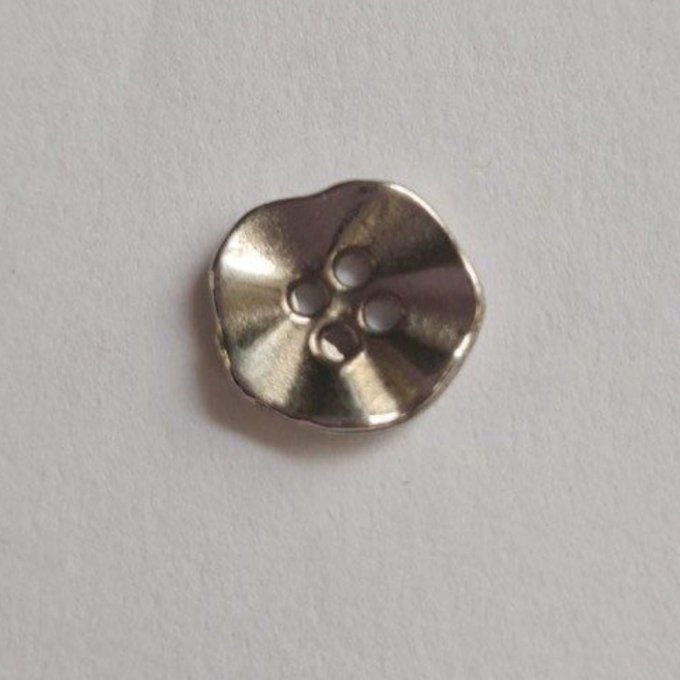 Bouton métal fleur argent 10 mm à la pièce