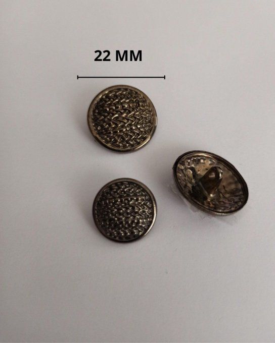 Bouton impression tissé canon de fusil 22 mm à la pièce