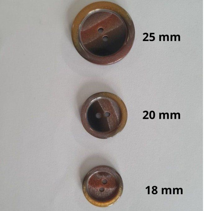 Bouton jaspé 3 couleurs à la pièce