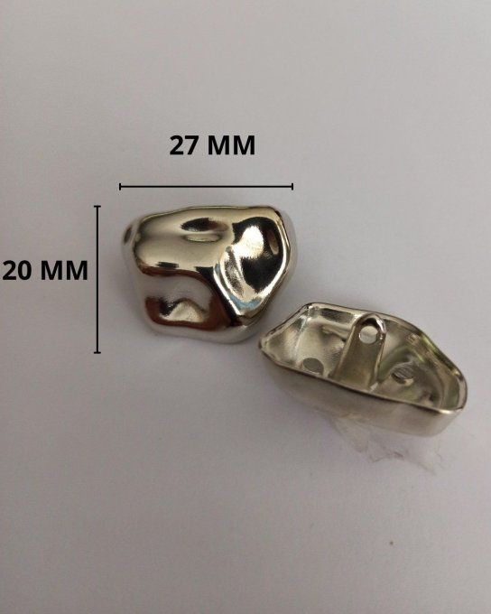Bouton métal cabosse argenté 27 MM