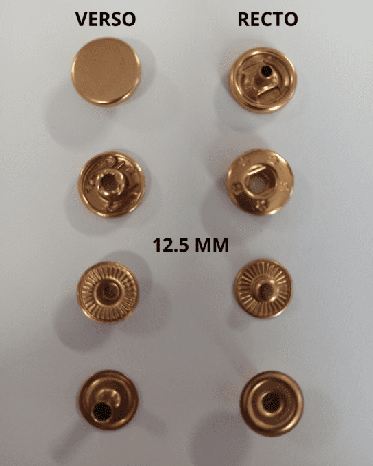 Bouton pression doré 12.50 mm à la pièce