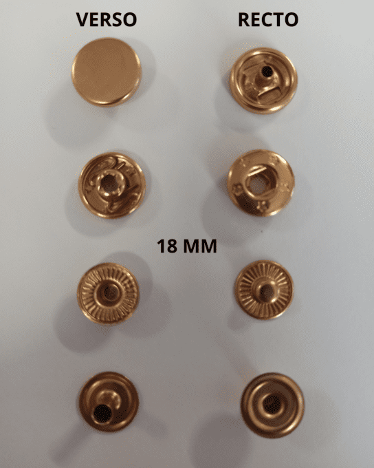 Bouton pression doré 18 mm à la pièce