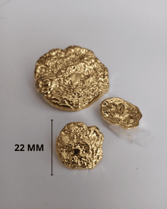 Bouton métal Rocheuse doré en 22 MM