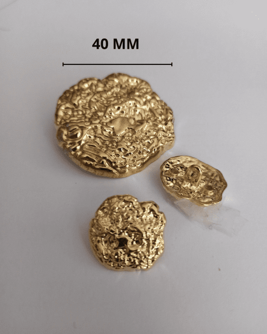 Bouton métal Rocheuse doré 40 MM