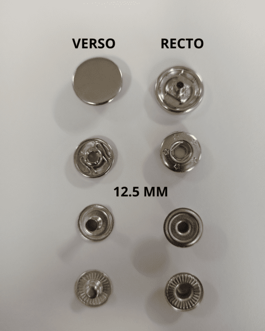 Bouton pression 12.5 mm argent