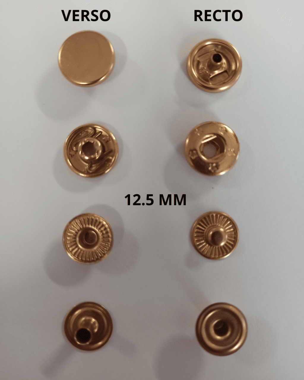 Bouton pression 12.5 mm doré