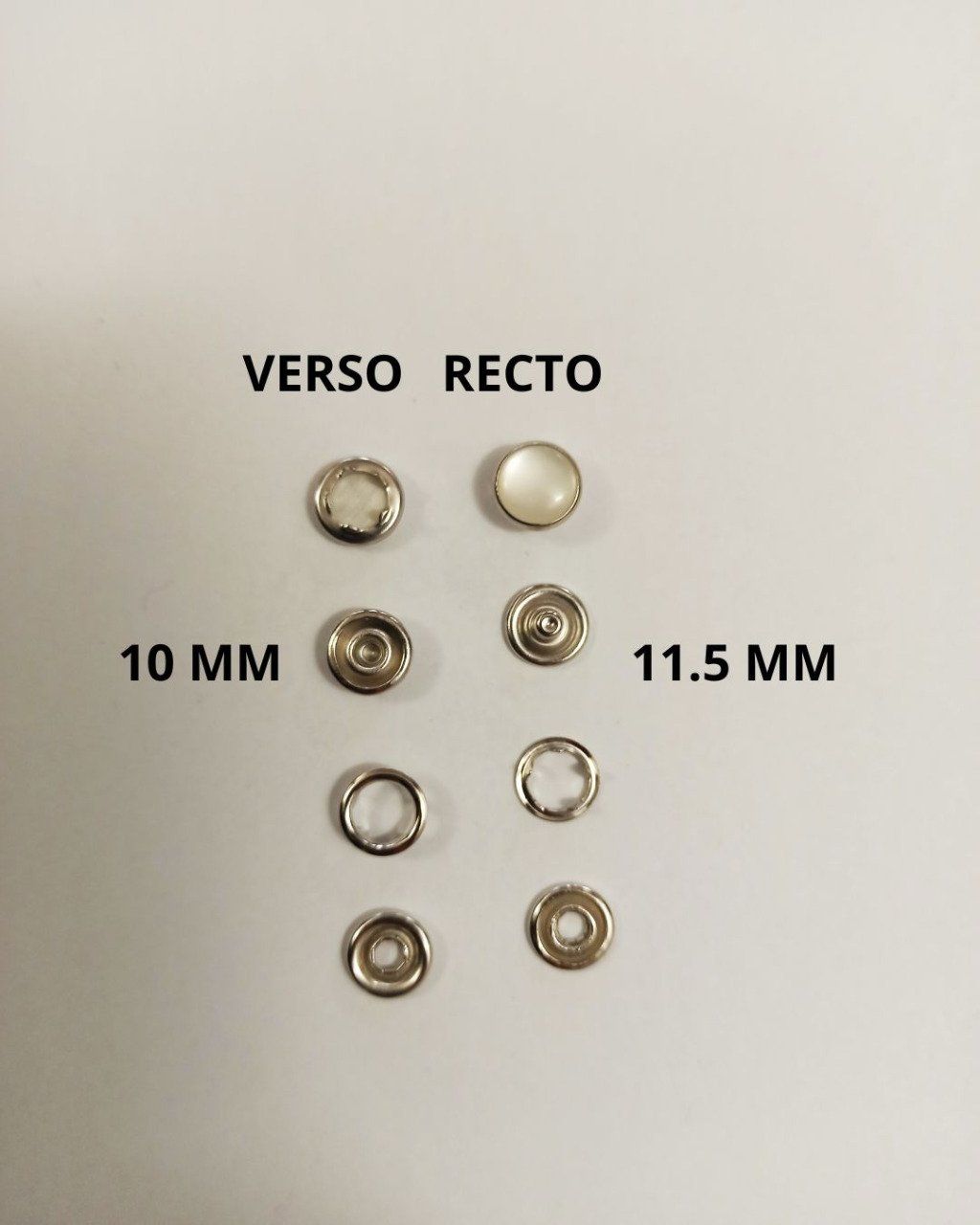 Bouton pression absorba  nacré 10 mm / 11.5 mm argenté -