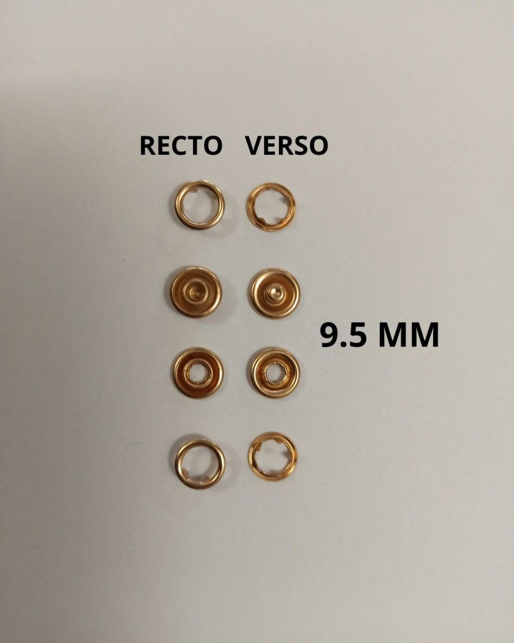 Bouton pression absorba vide 10.5 mm doré/ 9.5 mm