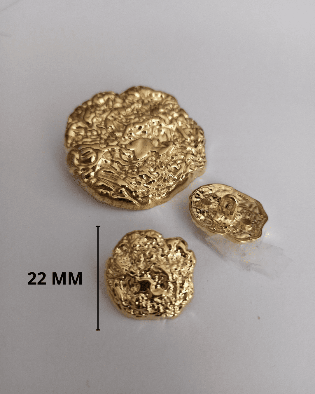 Bouton Rocheuse doré en 22 MM