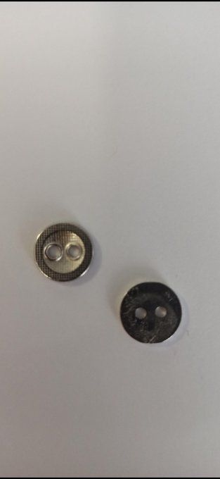 Bouton métal  11 mm argenté