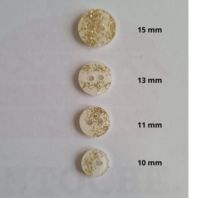 Bouton pailleté doré à la pièce
