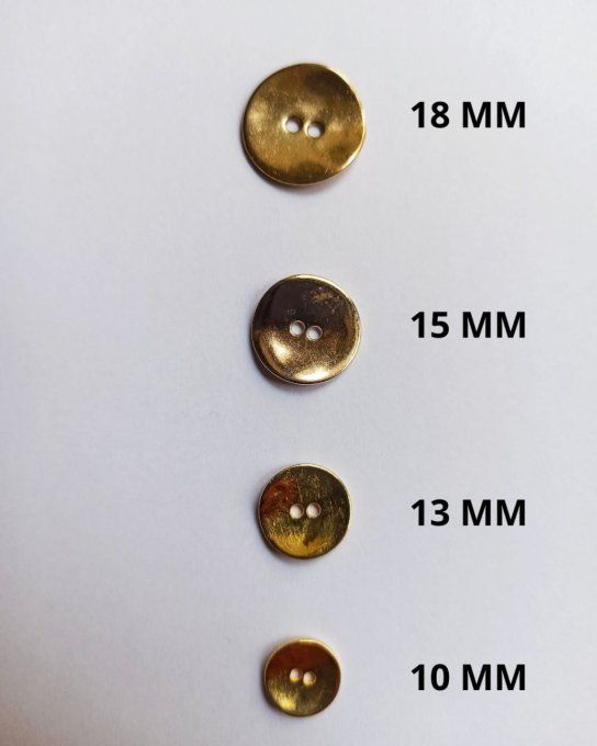 Bouton métal chips doré