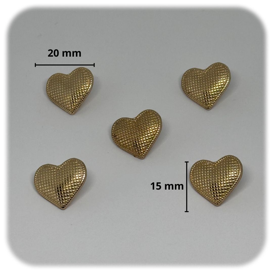 Bouton métal coeur à queue
