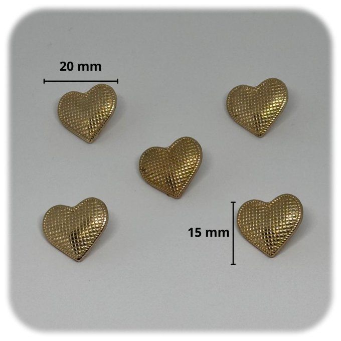 Bouton métal coeur à queue   