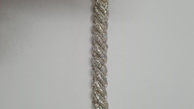 Cordon coton doré / argenté 10 mm au mètre