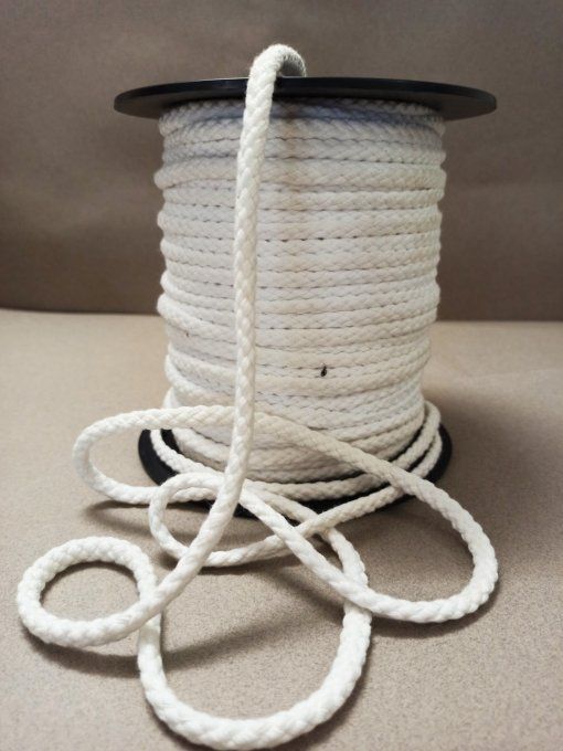 Cordon coton  7mm blanc 